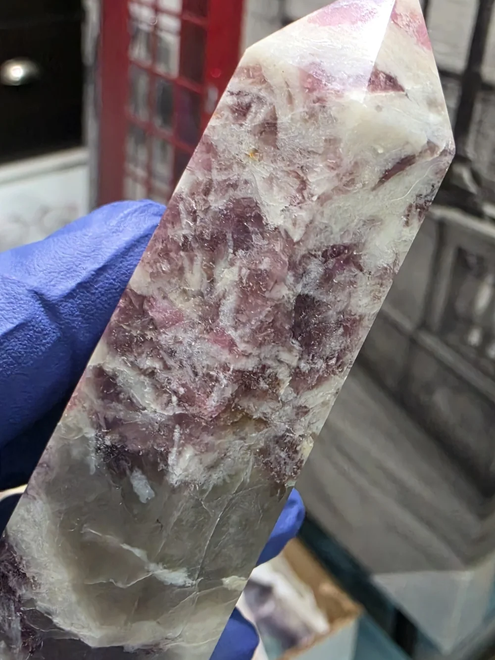 Pink tourmaline tower, also known as a Rubellite tower